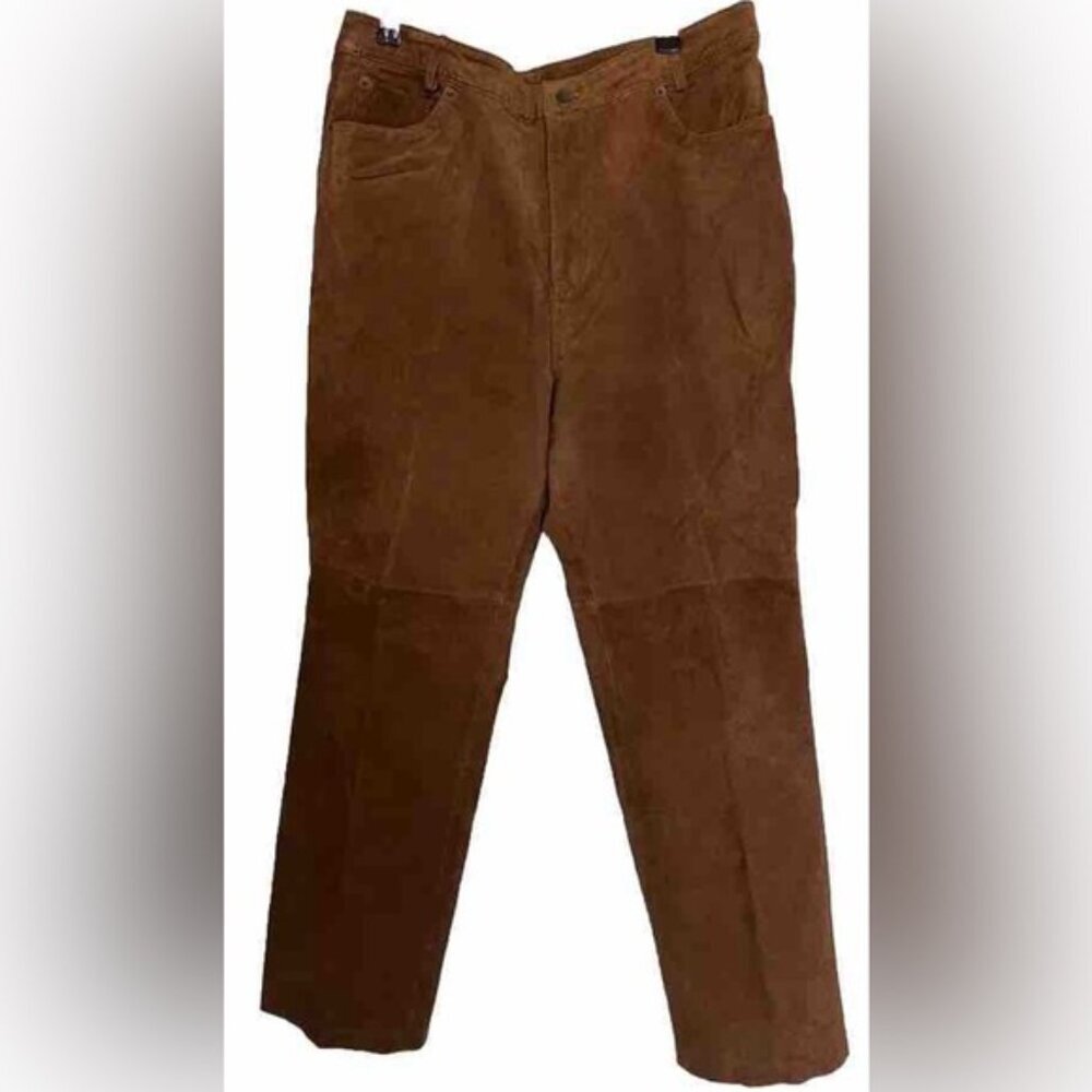 Chadwick’s 100% LEATHER VINTAGE straight Pants Pockets 45-0017-9 Size 14P